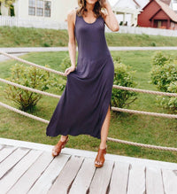 Blues & Greys - On Fire Twisted Back Maxi Dress