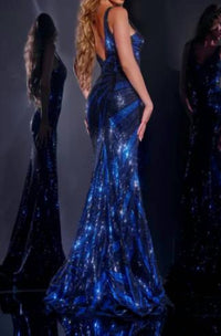 Jovani - Stripe Pattern Prom Dress