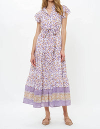 Oliphant - Ruffle Collar Button Maxi Dress