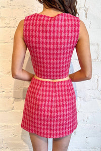 Day + Moon - Houndstooth Tweed Wavy Skort