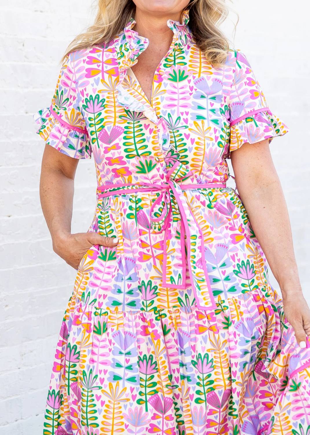 Sincerely Ours - Women's Lena Petal Parade Floral Poplin Maxi Dress