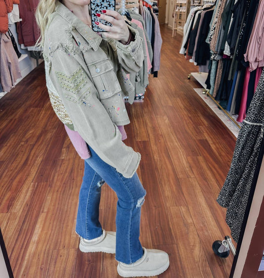 Pol - Paint Splatter Twill Jacket