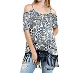 Kori - Off The Shoulder Fringe Top