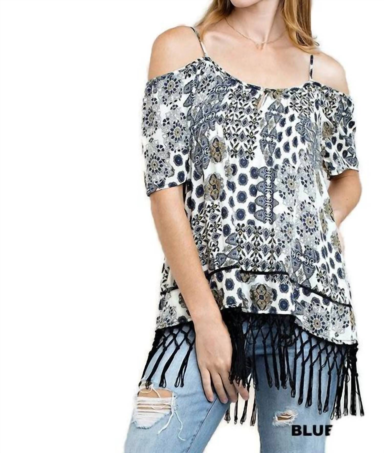Kori - Off The Shoulder Fringe Top