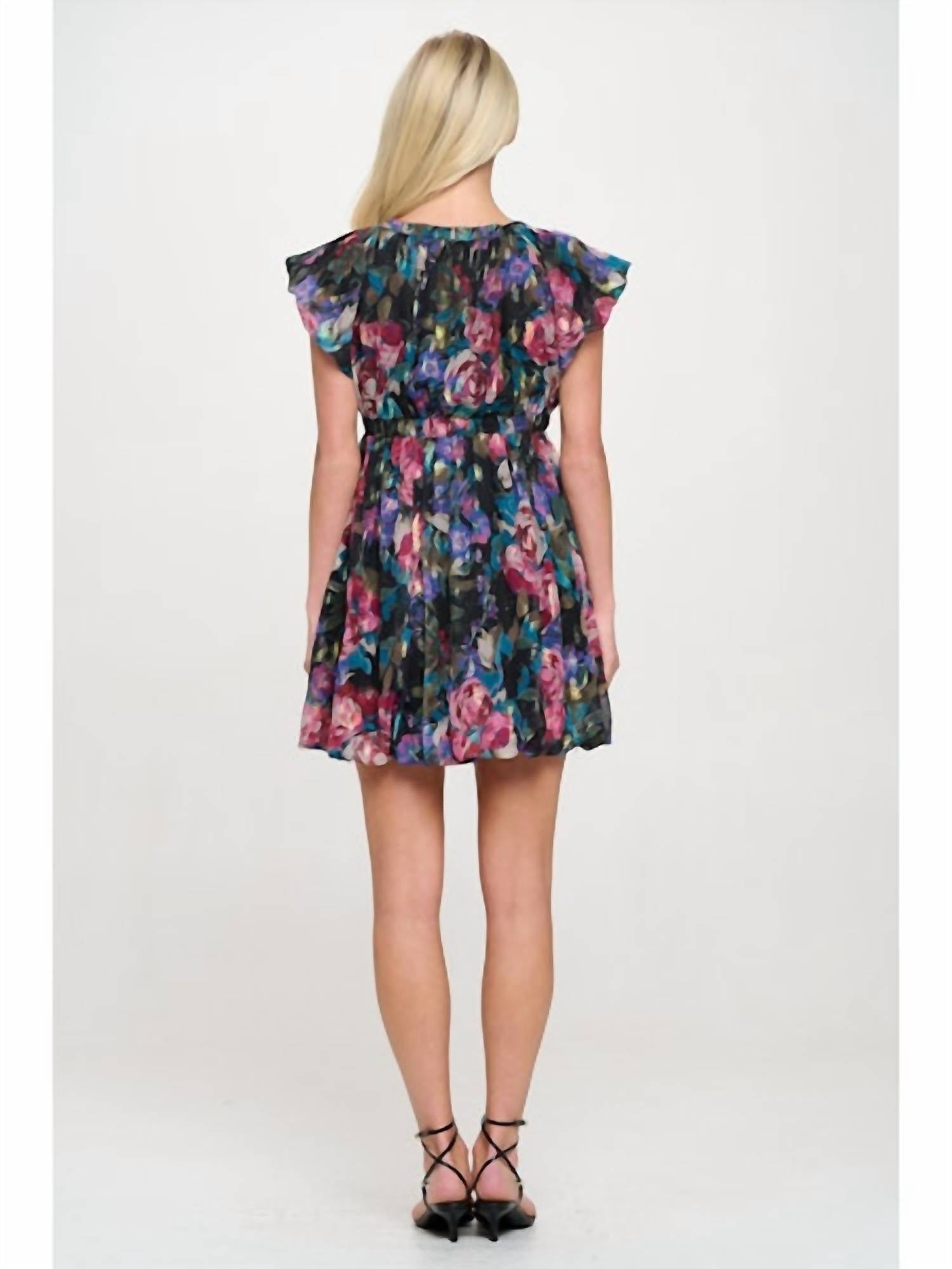 Meet Me In Santorini - Bow Floral Mini Dress