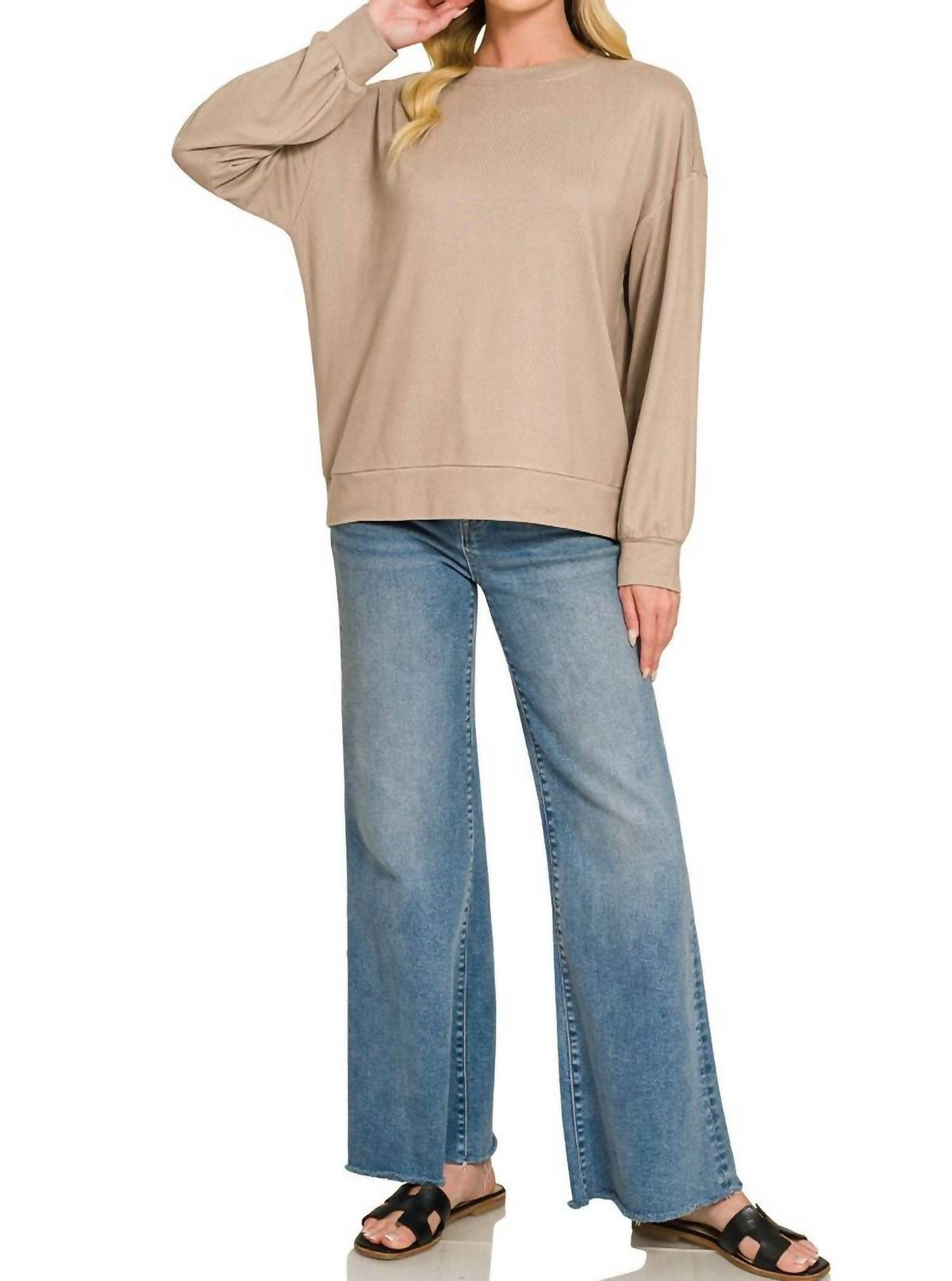 Zenana - Soft Hacci Basic Pullover Sweater