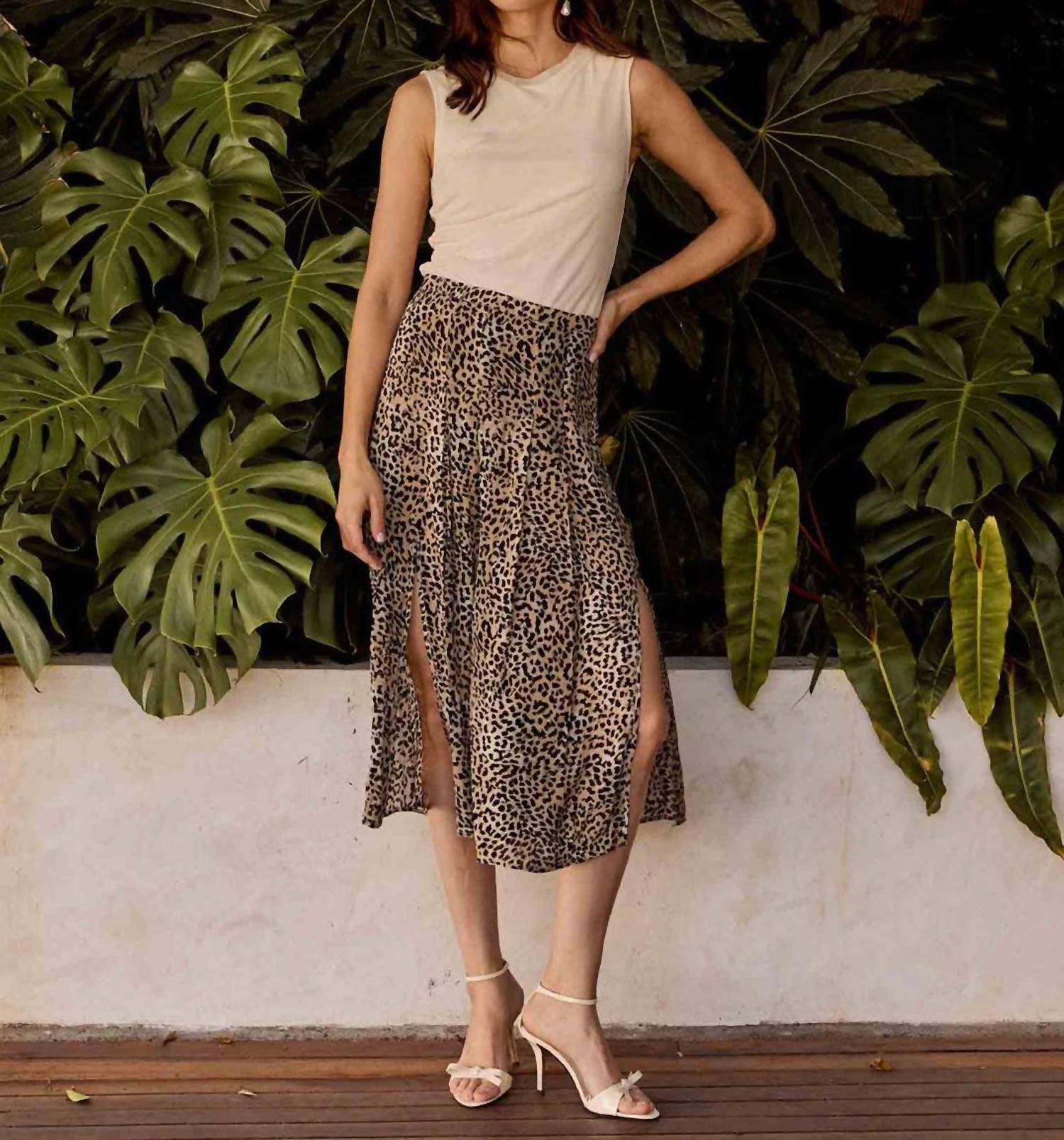 CABALLERO Glenda Midi Skirt in golden leopard - women's skirt - view 4
