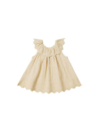 Quincy Mae Isla Dress in lemon - kids' dress - alternate view