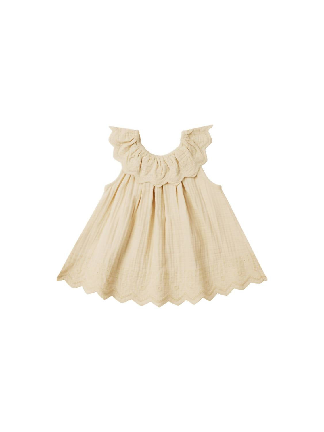 Quincy Mae Isla Dress in lemon - kids' dress - alternate view