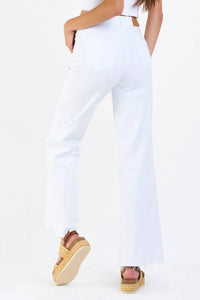 Dear John Denim - FIONA MID RISE WIDE LEG JEANS WHITE
