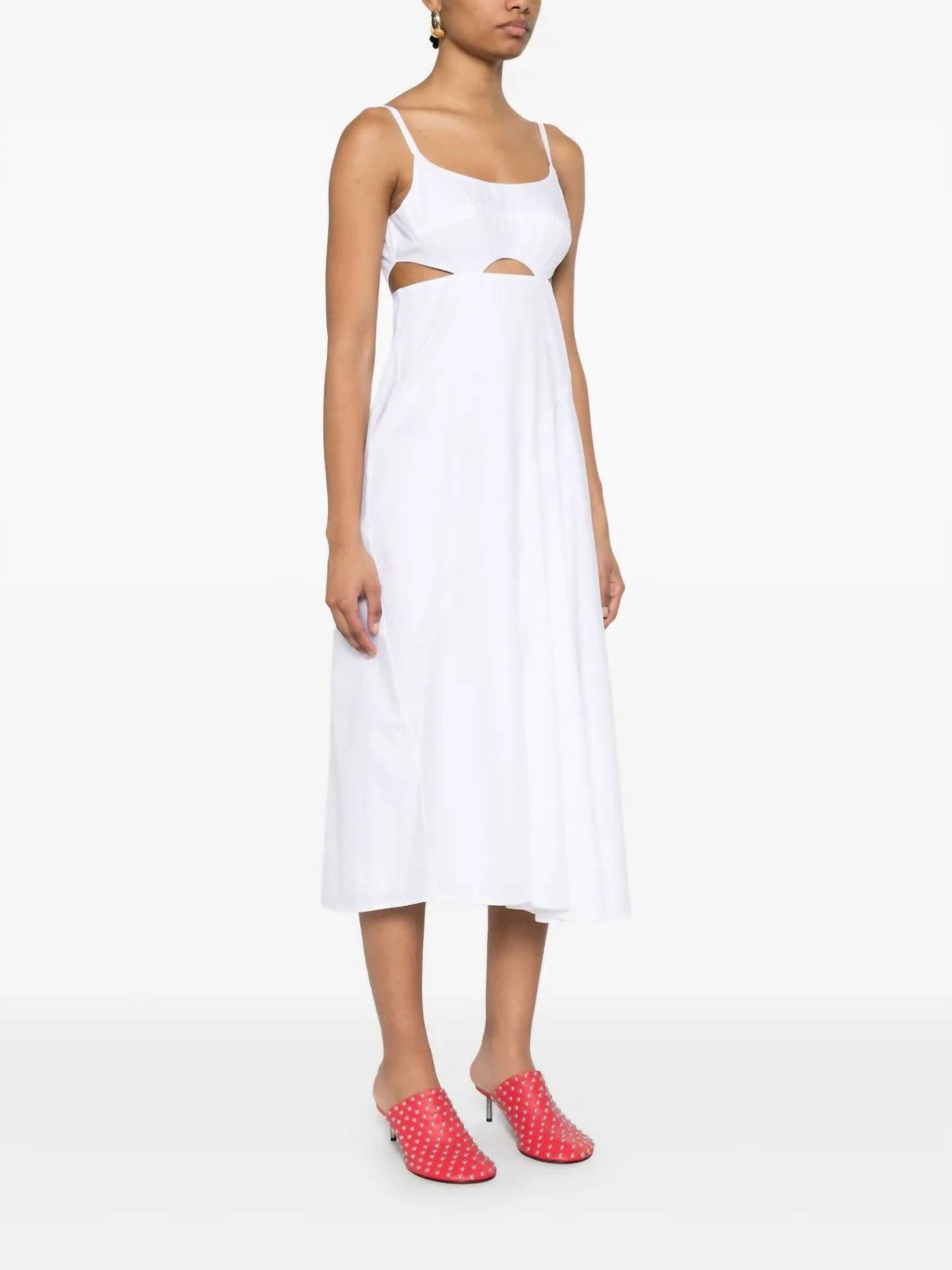 Victoria Beckham - Cut-out Detail Cotton Cami Midi Dress