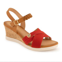 Andrea Women's Wedge Sandal in red 1 - women's sandal