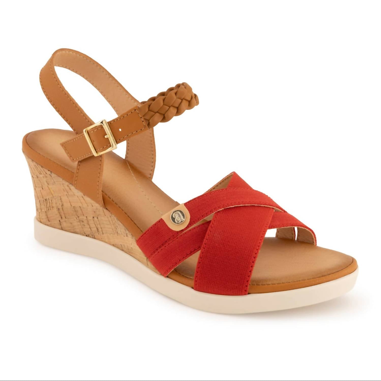 Andrea Women's Wedge Sandal in red 1 - women's sandal