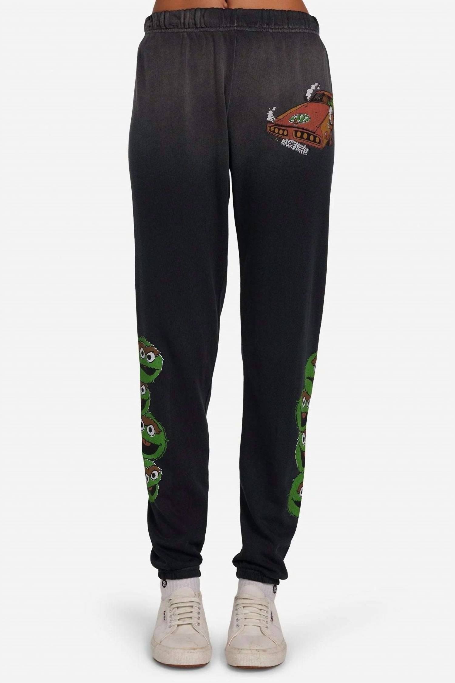 Lauren Moshi tanzy sesame street sweat pant in grey - women's pants