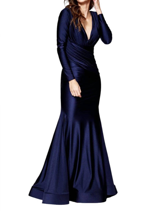 Amelia Couture - Fitted Long Sleeve Lycra Gown