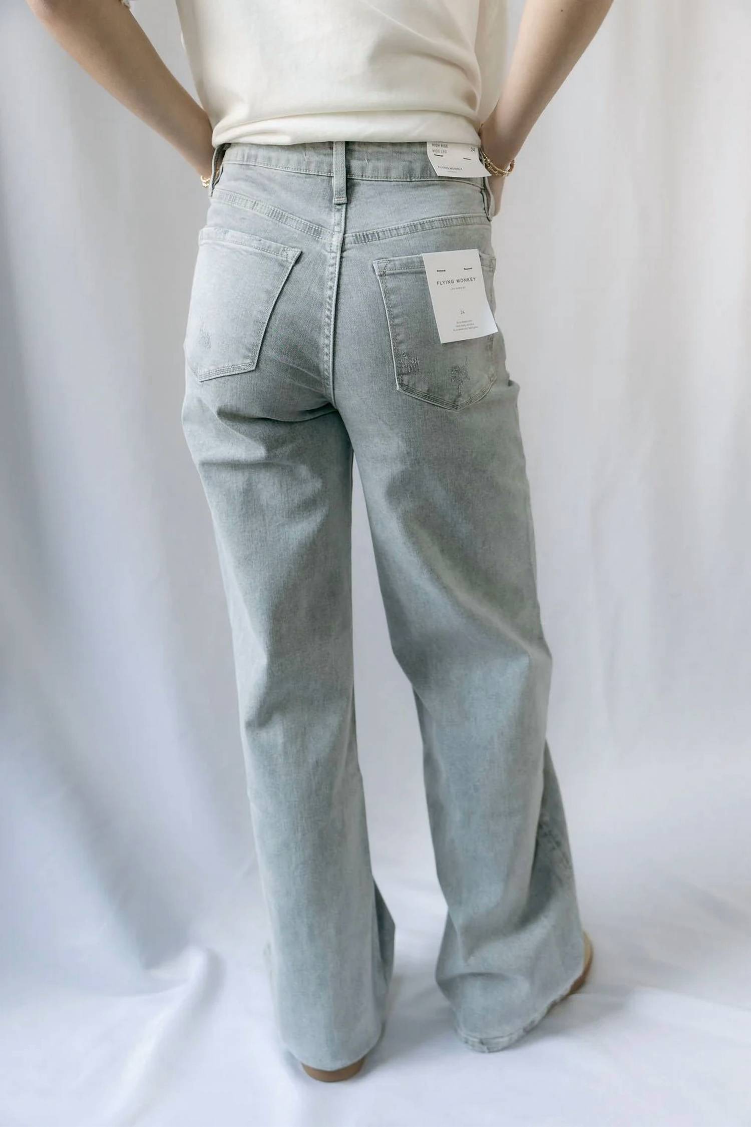Flying Monkey - Montego Bay High Rise Wide Leg Jeans