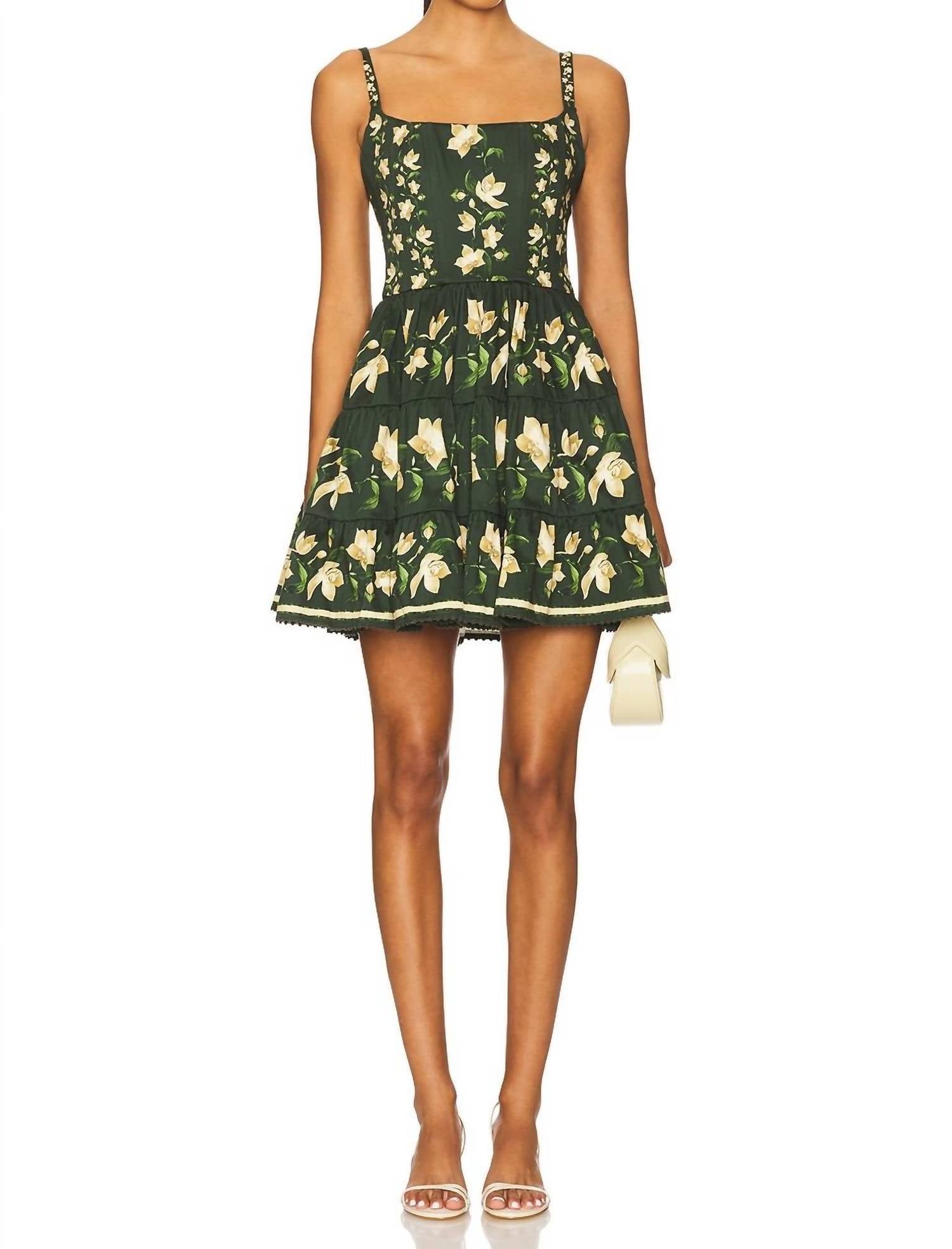 Agua By Agua Bendita - Granadilla Orquídea Floral Stretch-cotton Mini Dress