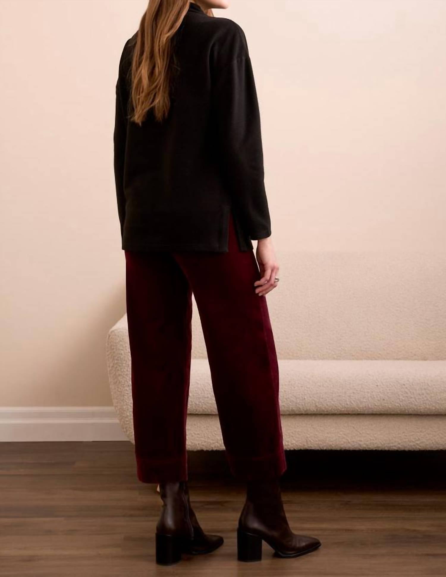 Tribal - Ottoman Knit Drop Shoulder Cowl Neck Tunic