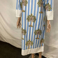 Fancy - Women's Cotton Poplin Palm Tree Summer Dress