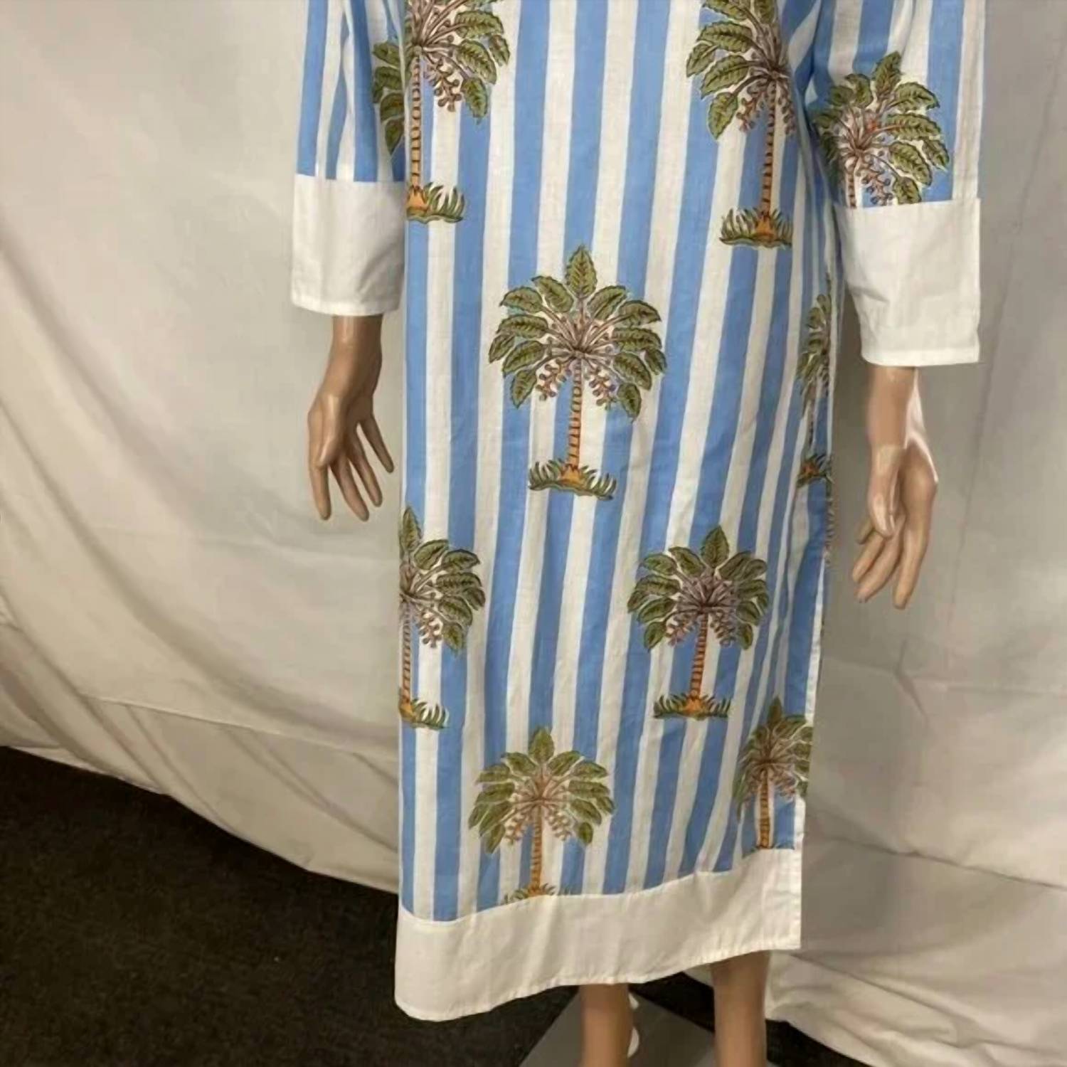 Fancy - Women's Cotton Poplin Palm Tree Summer Dress