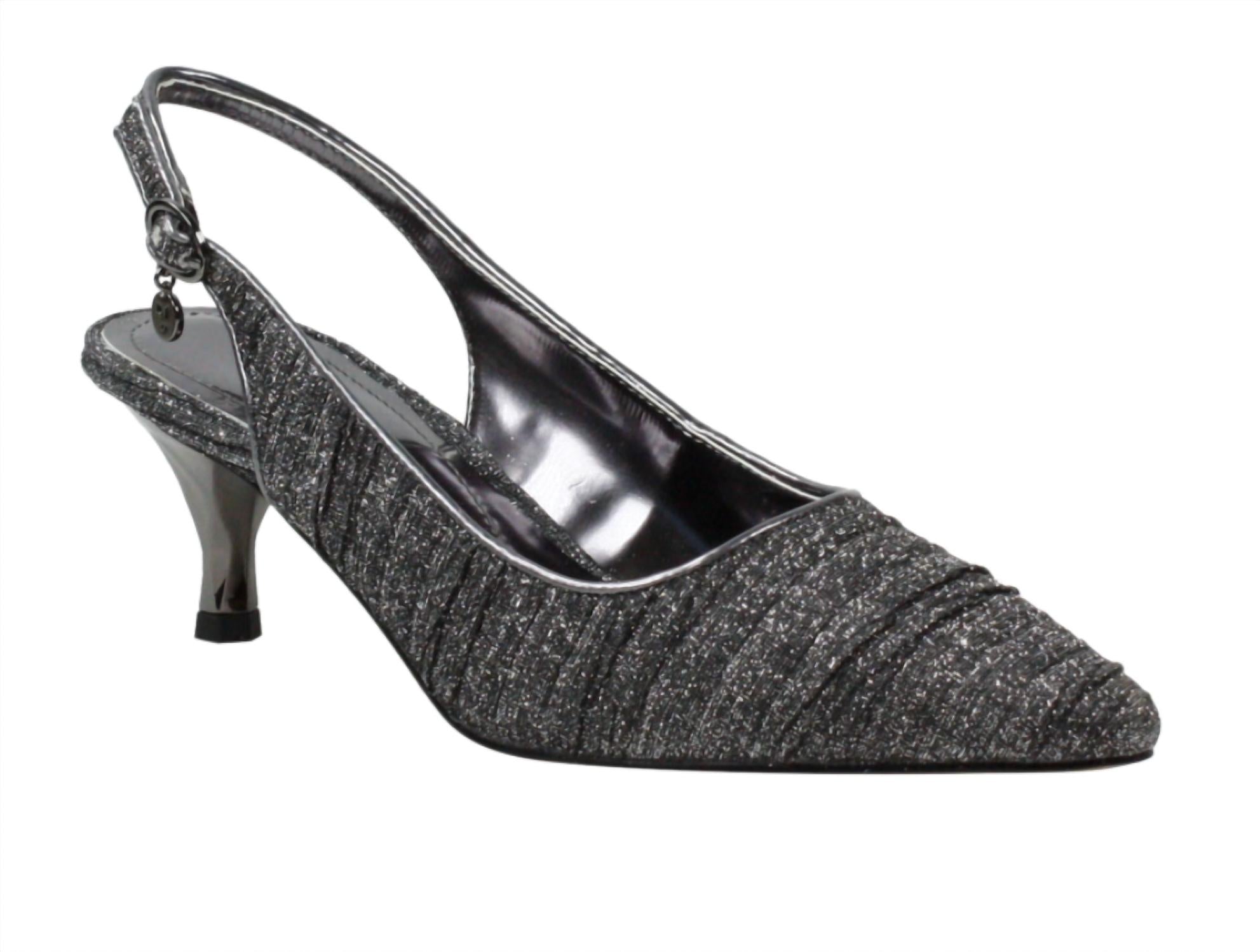 J. Renee Women's Battista Slingback Pump in pewter - women's heels - detail view