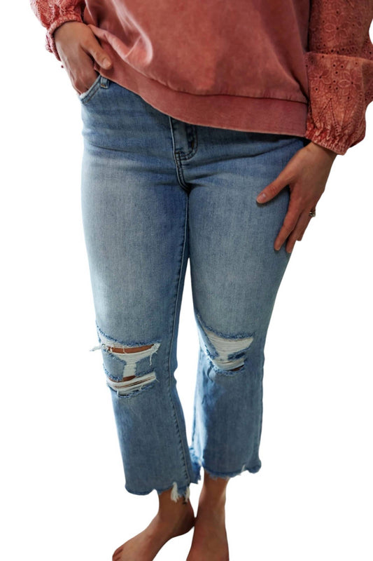 Vervet By Flying Monkey - Audrey High Rise Crop Flare Denim Jeans