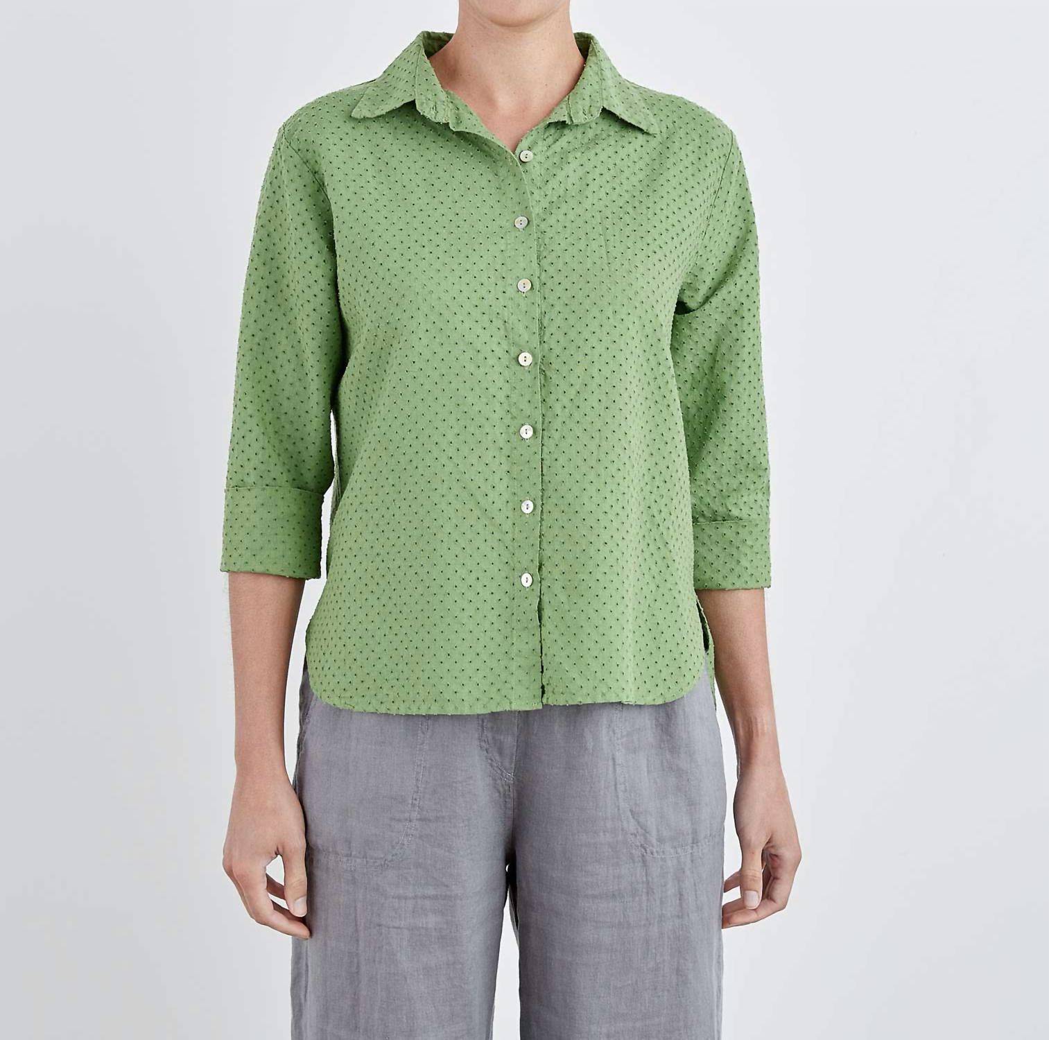Cut Loose - Pinhole Crop Easy Shirt