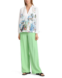 Marc Cain - V-neck Beaded Print Blouse