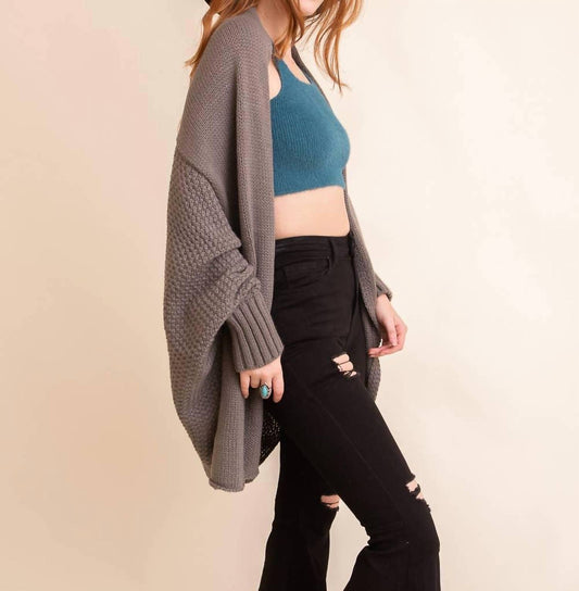 Leto - Bat Sleeve Knit Cardigan