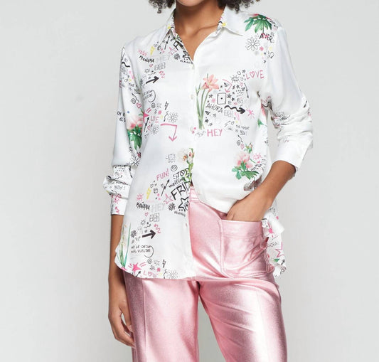 Vilagallo - Gaby Graffiti Print Blouse