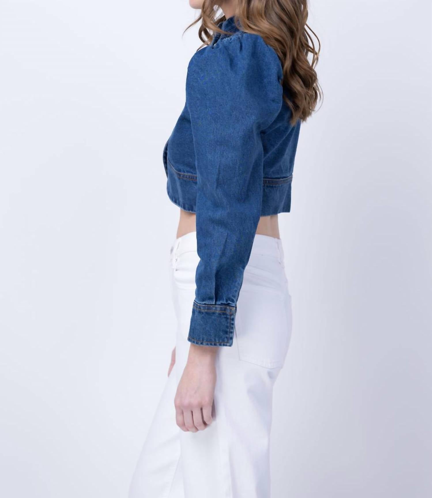 Cleobella Damien Denim Jacket in medium wash - women's jacket - alternate view