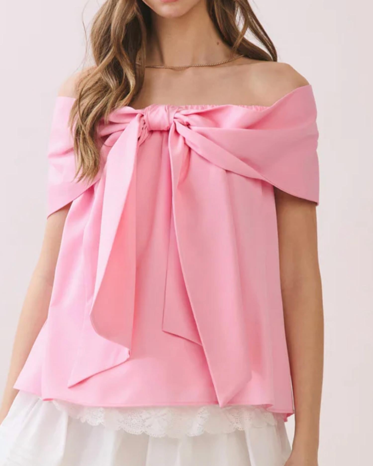 Tcec - Off The Shoulder Bow Top