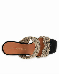 andre assous Women's Drew Crochet Heel in natural black - women's heels - alternate view