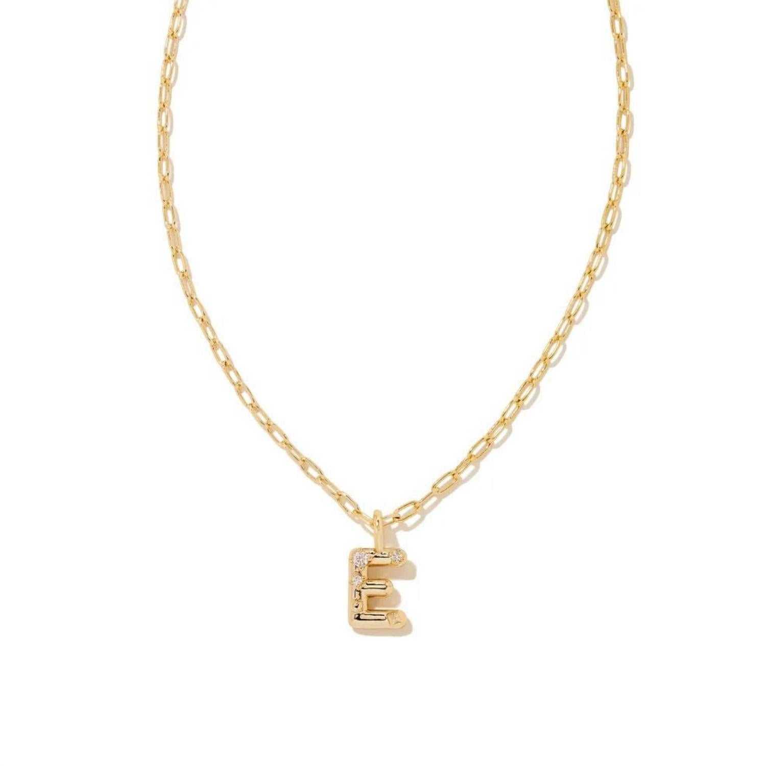 Kendra Scott - Women's Crystal Letter E Short Pendant Necklace