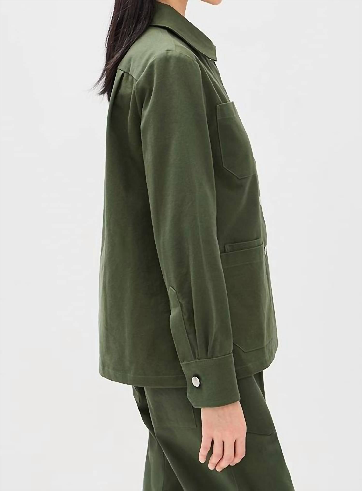 SECULAR Brea Lightweight Jacket in olive green - women's jacket - alternate view
