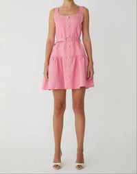 Js71 - Cari Belted Linen Mini Dress