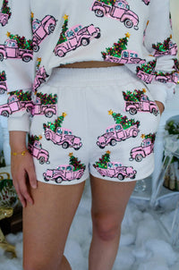 Queen Of Sparkles - Trucks With Christmas Tree Shorts