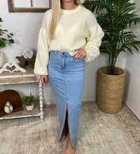 Blu Pepper - Crewneck Sweater With Pearls