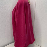 Celtic & Co. Women’s Slouchy V-neck Wool Sweater in pink - women's sweater - detail view