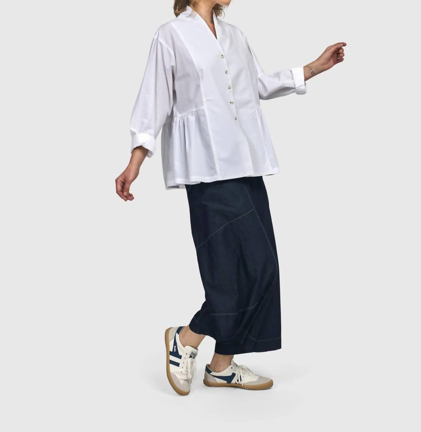 ALEMBIKA Addison Peplum Blouse in white - women's blouse - view 5