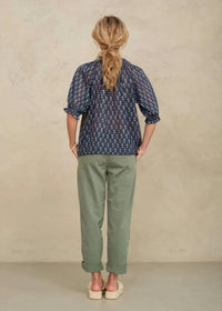 M.A.B.E. - Ari Print Short Sleeve Blouse
