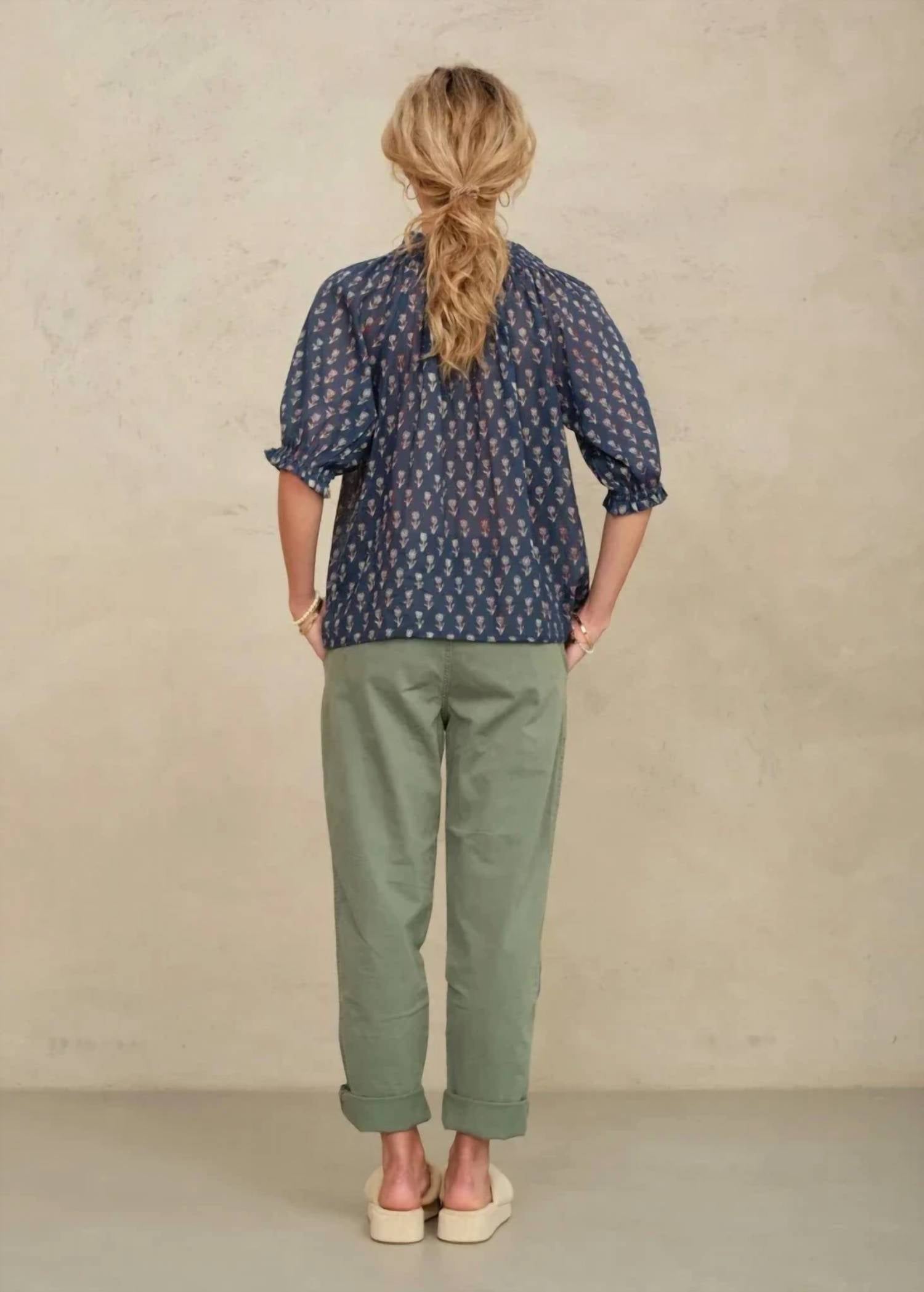 M.A.B.E. - Ari Print Short Sleeve Blouse