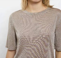 Maison Lurex Women's Short Sleeve Top in april moon - women's t-shirt - view 4
