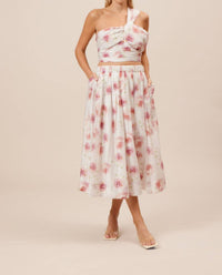 Lucy Paris - La Jolla Pleated Floral Skirt