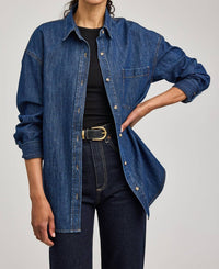 Gentle Fawn Whitney Denim Button Down Shirt in dakr wash - women's shirt