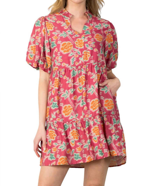 Thml - Puff Sleeve Flower Print Dress