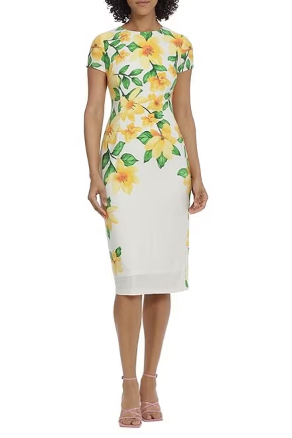 Maggy London - Cap Sleeve Floral Sheath Dress