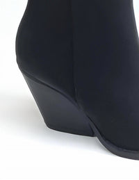 ChicPier Women's Pointed Western Booties in jet black - women's shoe - alternate view