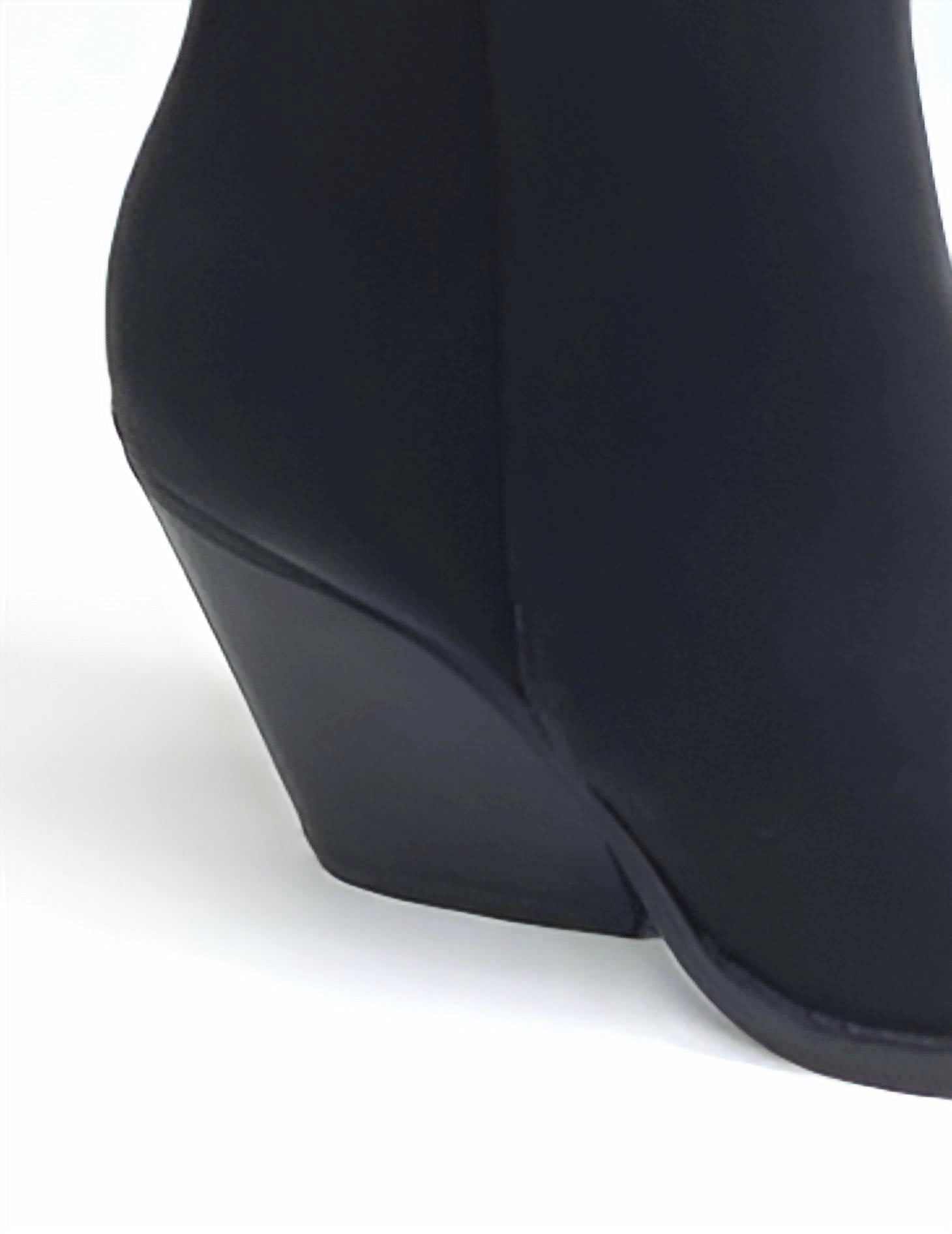 ChicPier Women's Pointed Western Booties in jet black - women's shoe - alternate view
