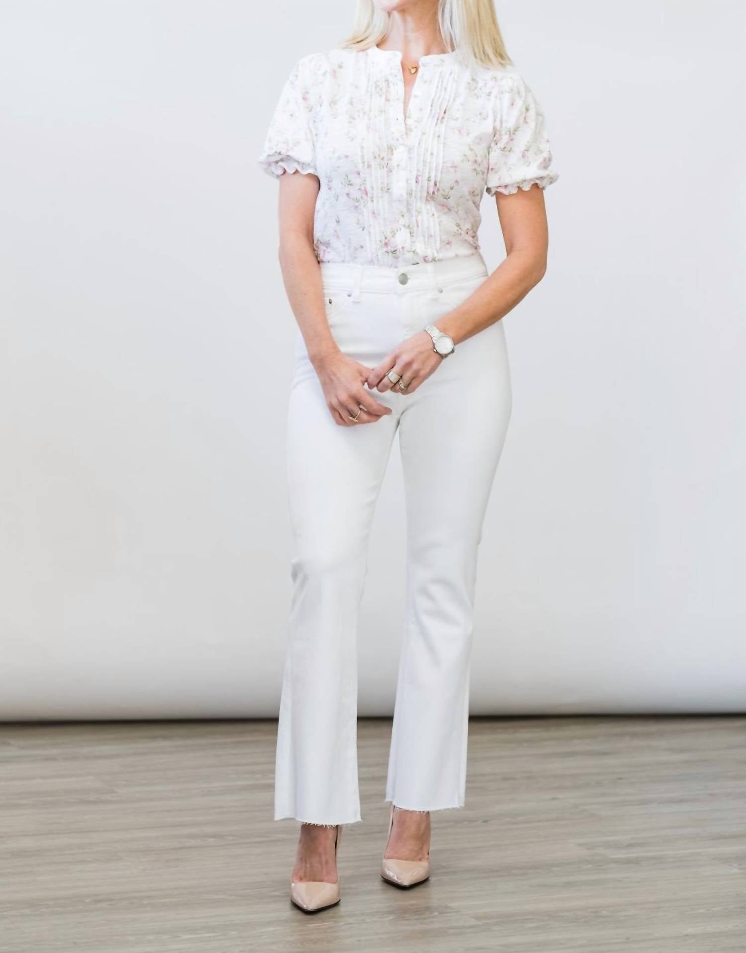 Goldie Lewinter - Short Sleeve Pin Tuck Blouse